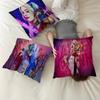 H-Harley Q-Quinn Anime Office Cushion Pillowcase Car Cushion Cover45X45CM Lumbar Pillowcase Sofa Pillowcover