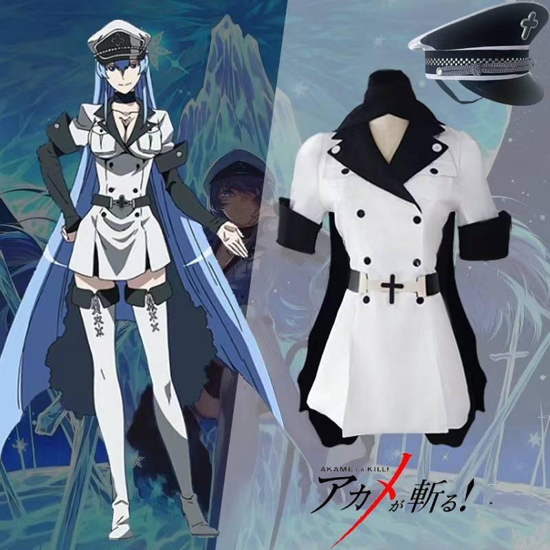 Akame Ga Kiru! Esdese Cosplay Costume Set Black And White Anime Outfit For Women S M L Xl Xxl Sizes