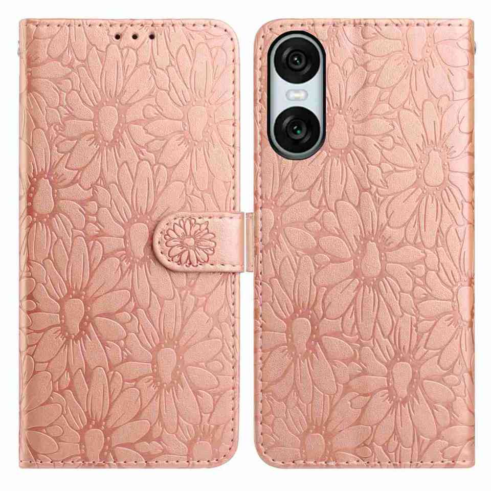 Custodia a libro con margherite in rilievo a 10 colori per Blackview A85/A53 Pro/A53. ZTE Blade A52 lite,Axon 40 Pro,A52,V50 Smart,A34. Sony Xperia 1V, Xperia 10V...