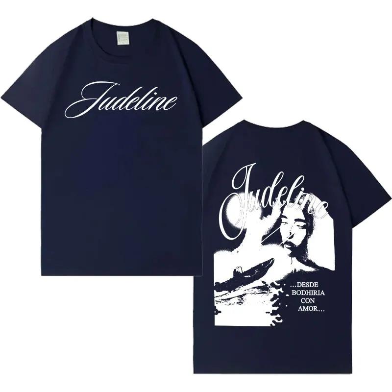 T-shirt Ritratto Dark Grunge Judeline a Doppia Faccia Streetwear Estetica Nera Unisex Oversize da Donna e Uomo