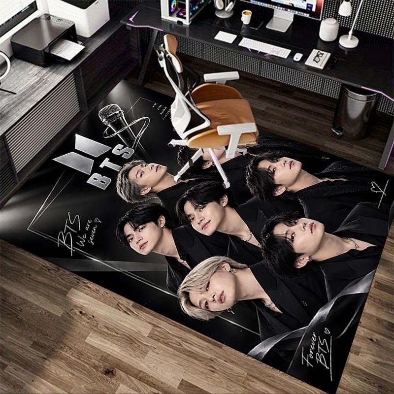 Bts Forever Bulletproof Carpet For Playroom Bedroom Living Room Sofa Home Decor Kids Game Area Rug Nonslip Floor Mat