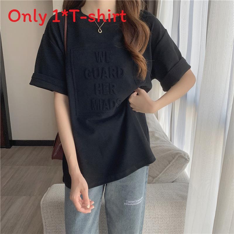 Korean Style Short Sleeve T Shirt With 3d Letter Pattern For Casual Summer Wear