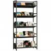 Bookshelf 5-Tier Metal Frame Bookcase Storage Shelves for Living Room Black