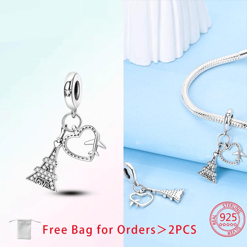 Copper Travel Series Pharaoh Pyramid Tower Anchor Plane Suitcase Charms Beads Pendant Fit Women Jewelry Bracelet Fine Gift