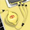 Toyota 2026 New Hub Caps Fast Charging Data Cable 3 In 1 Data Code Accessories Toyota Chr Rav4 Yaris Camry  Car Sticker