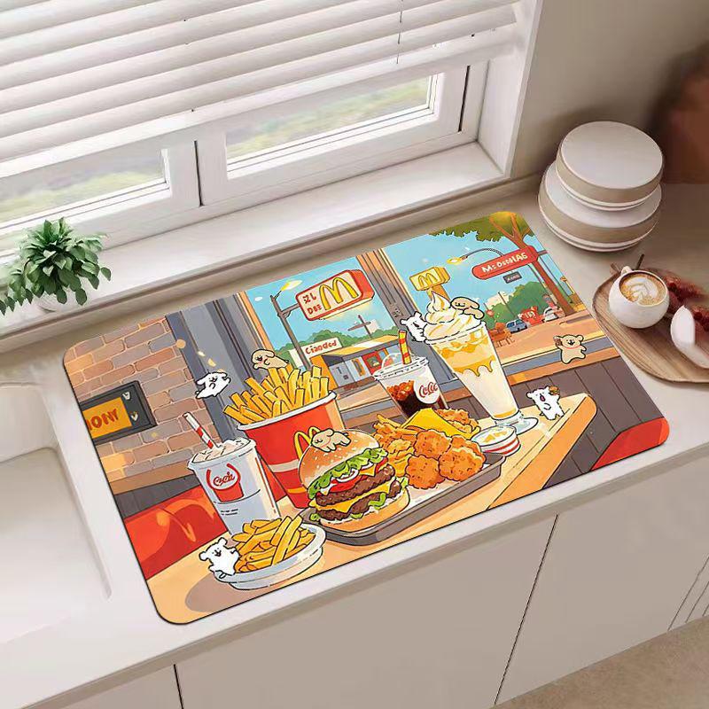 Cartoon Kitchen Diatomaceous Earth Absorbent Non-slip Heat-Insulation Mat