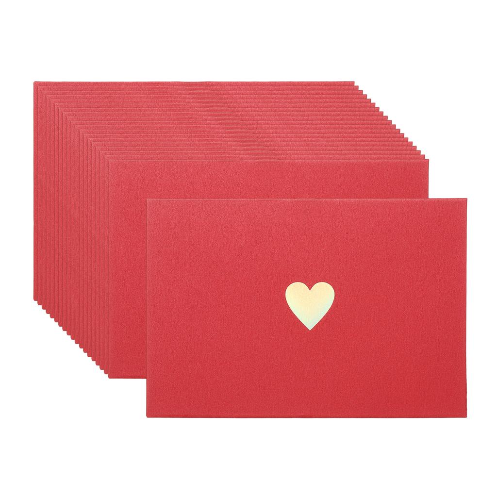 20Pcs/Set Mini Card Envelopes Pearlescent Paper Envelopes Business Greeting Cards Holder with Heart Pattern for Birthday Wedding