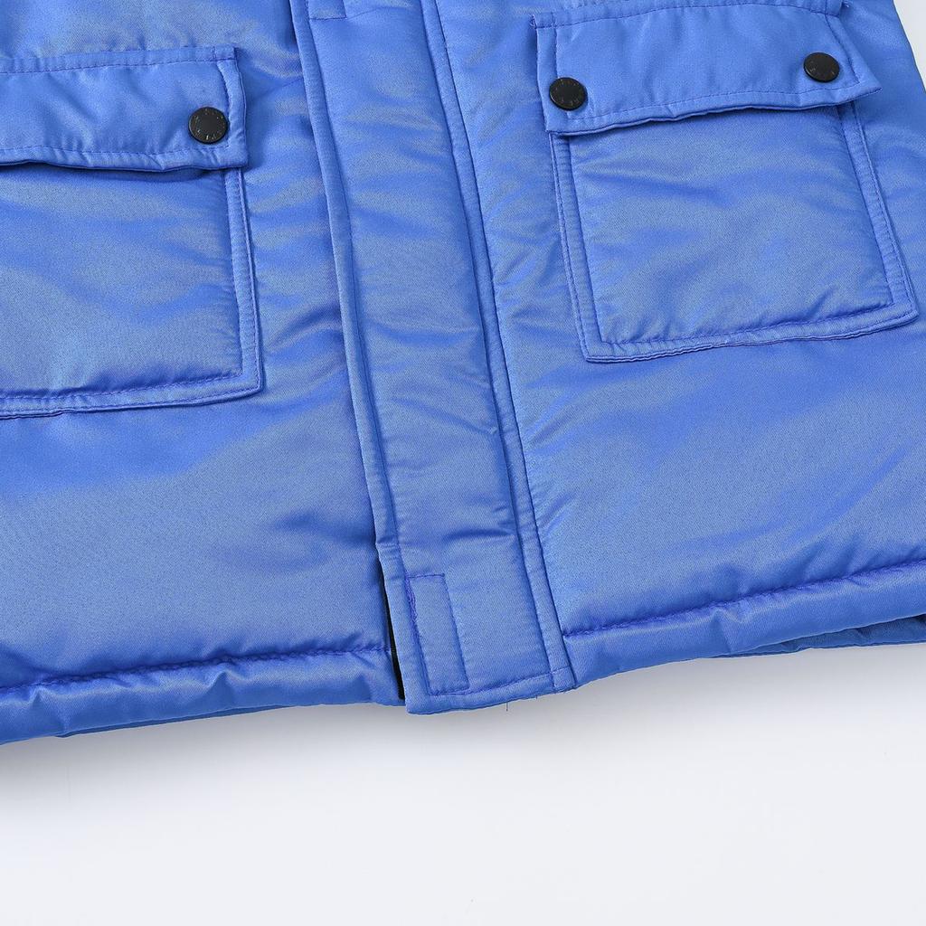 Kids' Detachable Hood Coat - Solid Color Trim Jacket