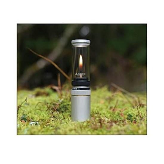 SOTO Japan-made candle-style gas lantern refill tank storage case included. Compatible various fuels (OD can CB lighter gas). Compact outdoor disaster