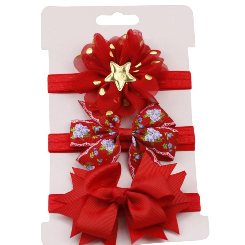 3pcs Elastic Princess Headbands Children Skinny Stretchy Bowknot Elastic Hair Band