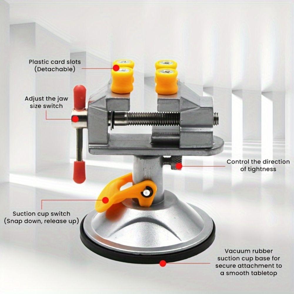 360-Degree Locking Base Rotating Vice Universal Suction Cup Table Vice  Jewelry Making