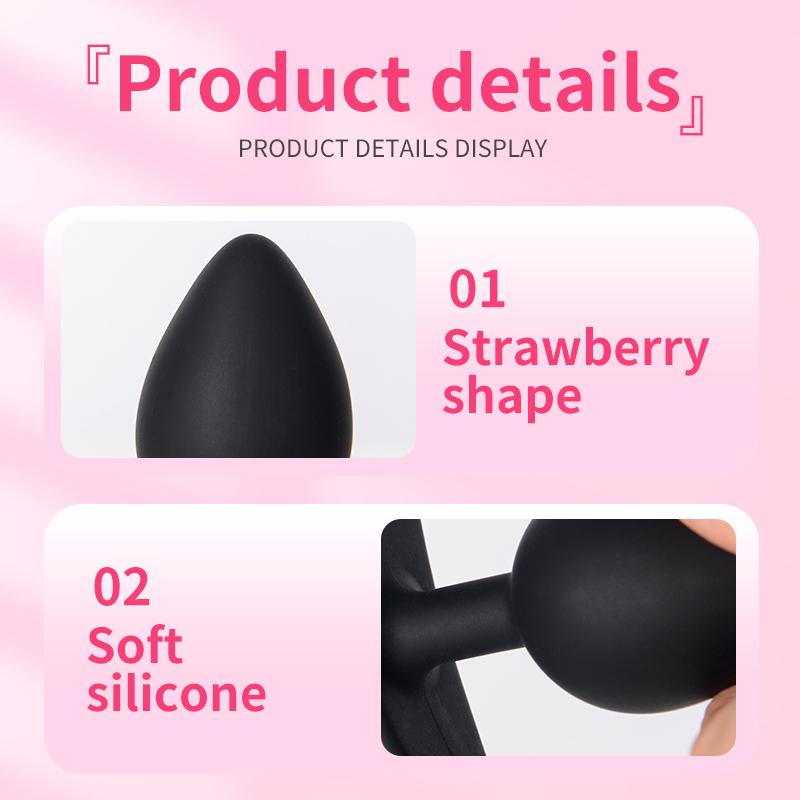 Butt Plug with Metal Ball Rolling Massage Silicone Vagina Anus Dilator Anal Bead Adult Product Sex Toys for Men Women Anal Plug