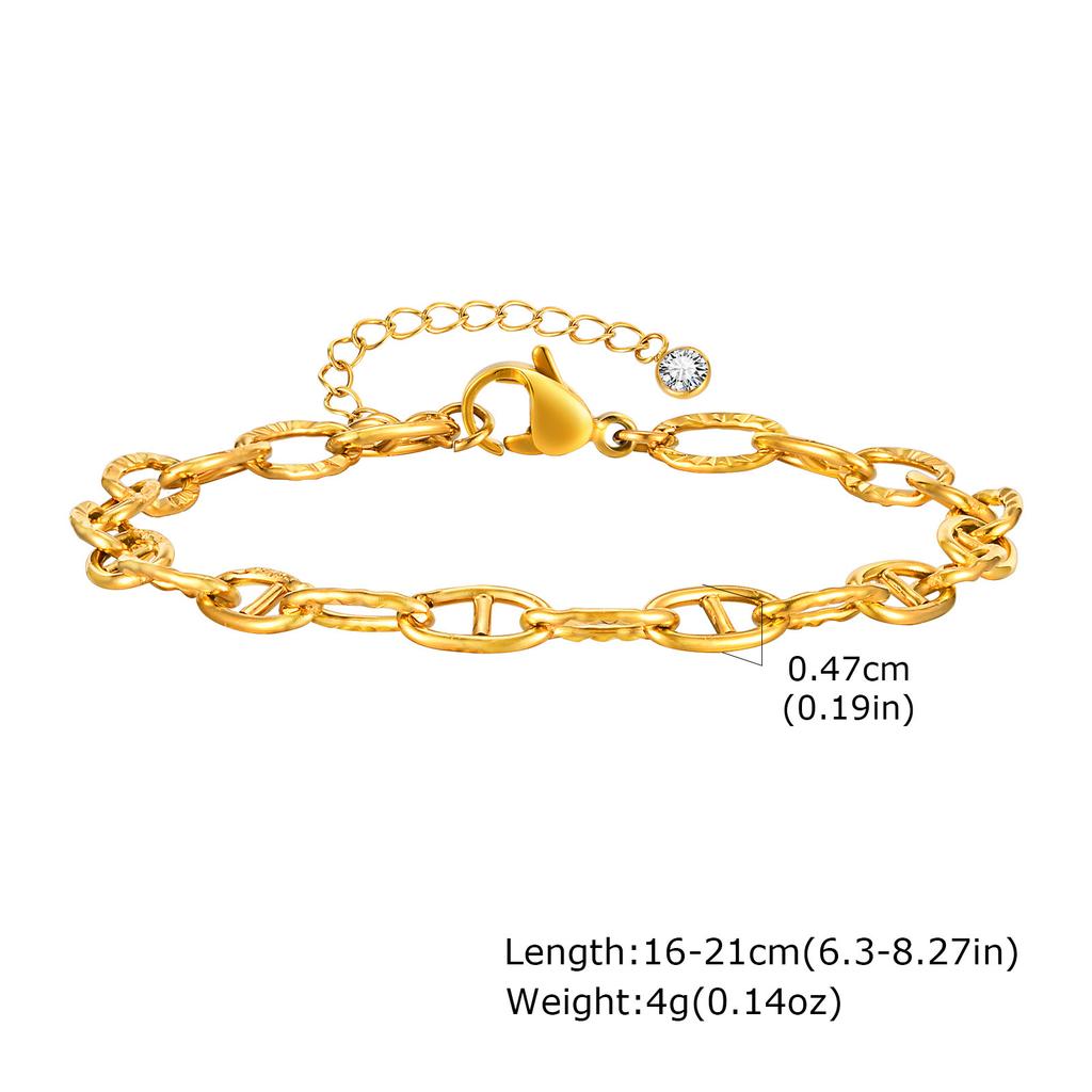 Fashion Chain Gold Stainless Steel Necklace Women'S Simple Jewelry, Jewelry