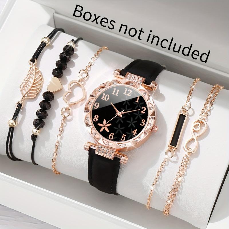 Star Watch Women's Diamond Belt Digital Dial Quartz Watch High Value Watch Set
