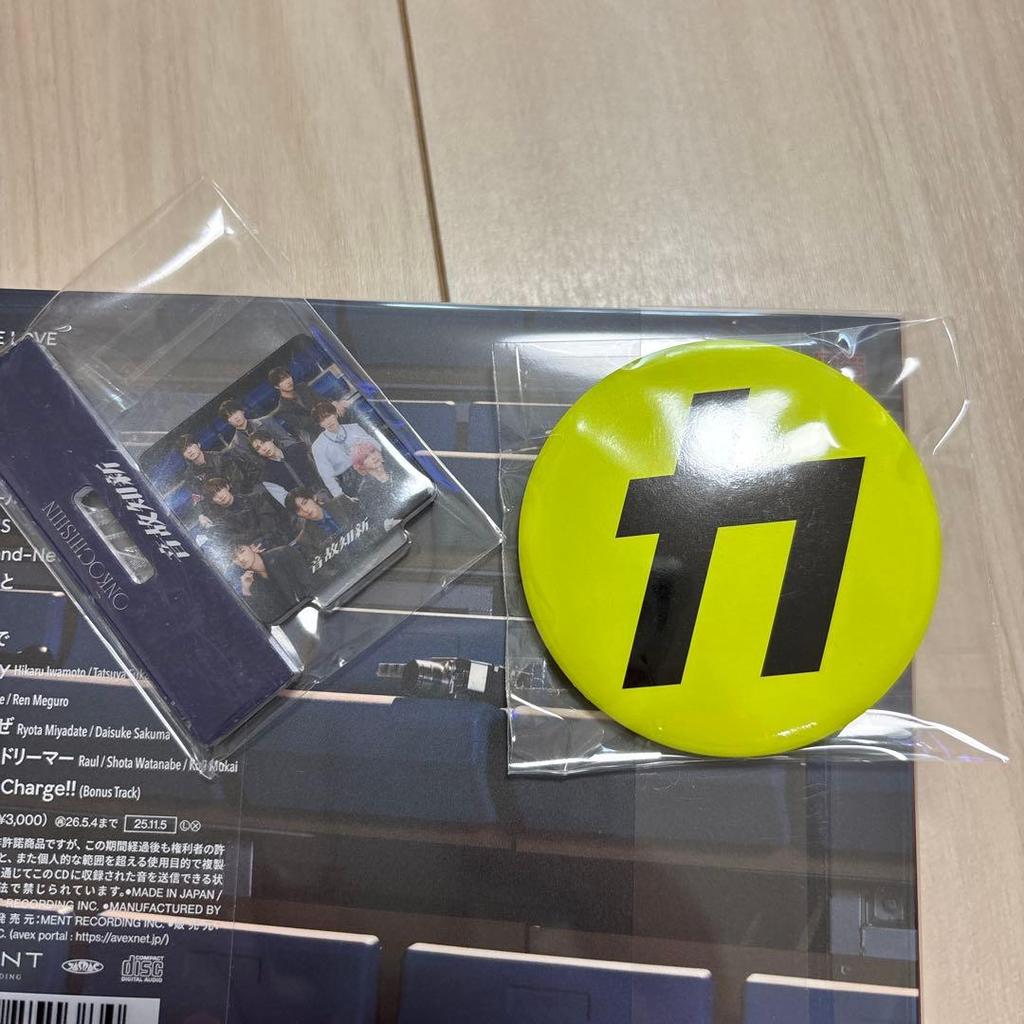 [USED] Snow Man Regular Edition Otokochishin CD Bonus Badge and Stamp