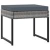 11 Piece Garden Dining Set with Cushions Poly Rattan Gray