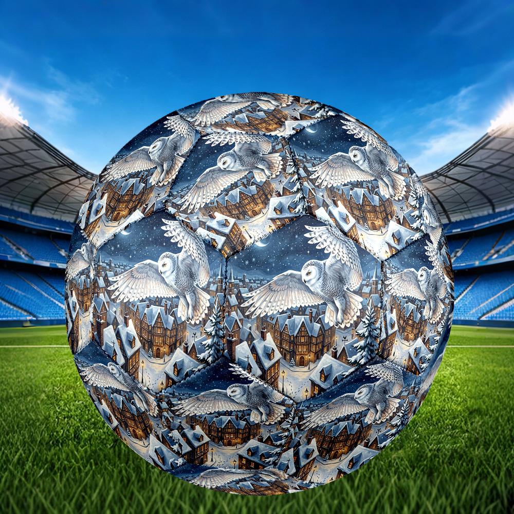 1pc Winter Night Flight Theme Soccer Ball Football, Size 5, Lightweight PVC, Outdoor Training Soccer Ball,Sports Gift t6147