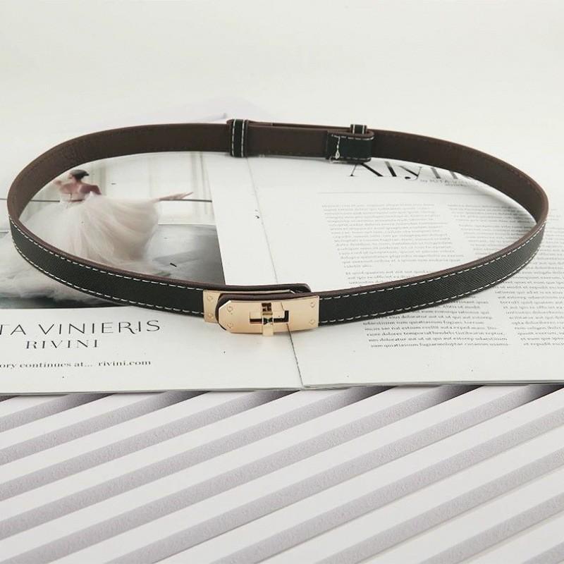 Narrow Pu Fashionable Waist Belt With Elegant Clasp For Outfits In Trendy Colors