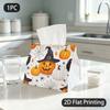 1pc Tissue Box, Halloween Style Jack O Lantern Festive Fun Pattern, 2D Flat Printing, Serves Multiple Purposes, Easy To Carry, Tissue Holder, for Dorm