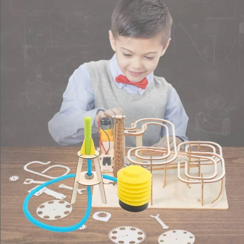 Educational Diy Handmade Rocket Launch Toy For Kids Wooden Material Customizable