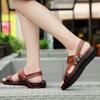 Summer New Men's Sandals Black Brown Flat Heel Lightweight and Comfortable Beach Sandals Slippers Sandals Large 49