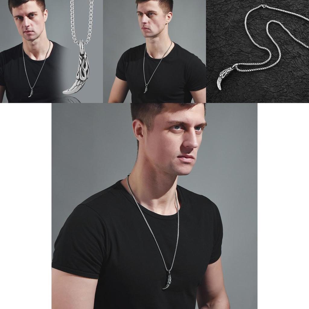 Tooth Eyecatching Wolf Necklace For Men And Women Stylish Titanium Steel Jewelry Piece