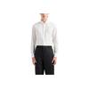 Emporio Armani Letter Jacquard Single-Breasted Straight Long Sleeve Shirt Men Shirts White 6D1C86-1NIUZ-F119