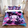3pcs Graffiti Kuromi Bedding Set - Includes 1 Quilt Cover and 2 Pillowcases, Comfortable Bedding with Stylish Design for Bedroom H025