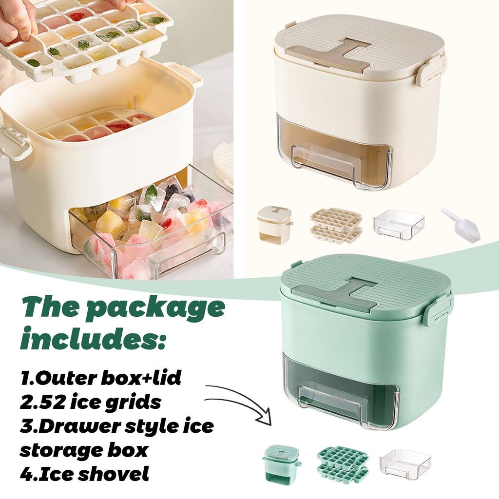 Household Ice Tray Mold Push-type Ice Storage Box With Lid Food Grade One Second Ice Removal