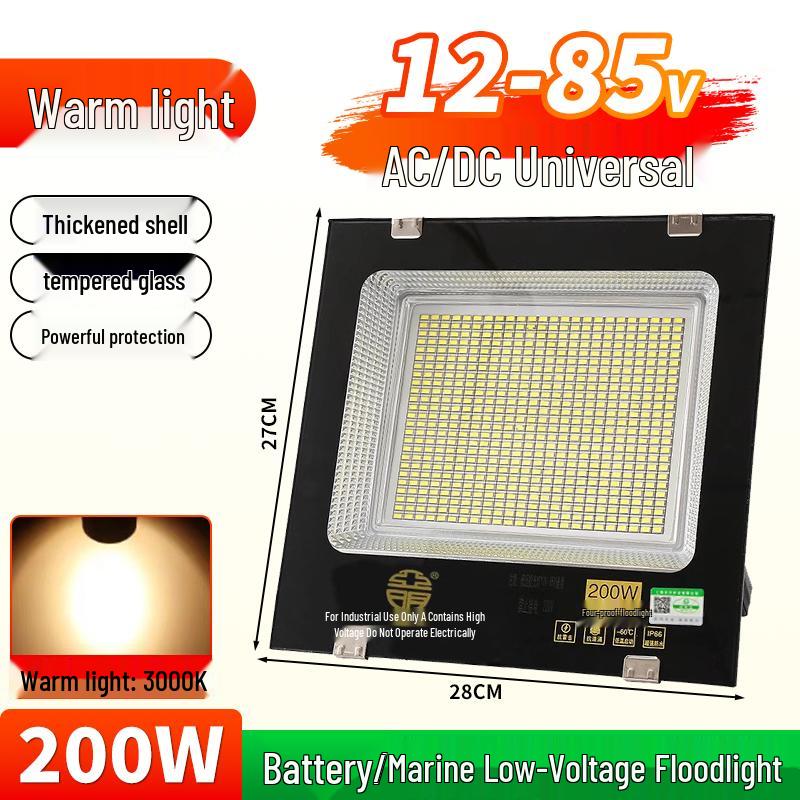 Yaming Marine LED Floodlight: 100W Outdoor Waterproof Spotlight for 12V/24V/36V DC Battery