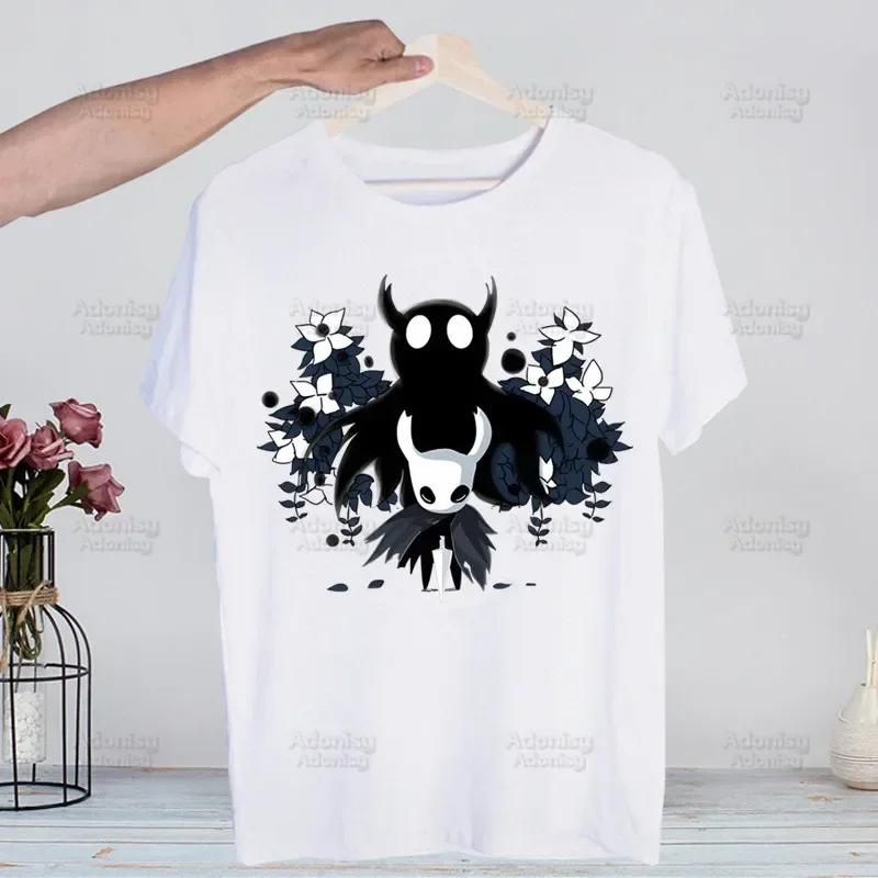 Hollow Knight Game Shirt Funny Vintage Crew Neck Men's Hollow Knight Anime T-Shirt Women Top Tee Streetwear