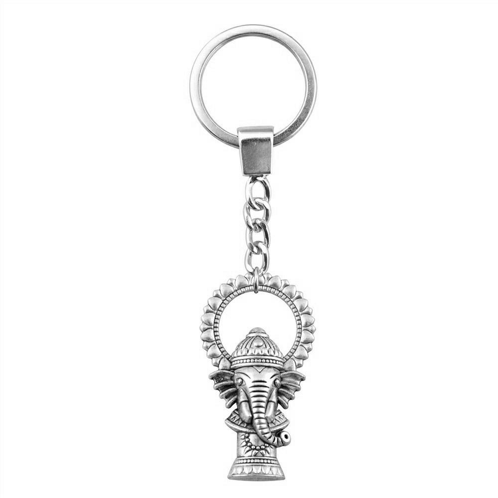 Pendentifs Porte-clés Éléphant Amoureux des Animaux Bijoux en Métal Artisanat Anneau 30mm