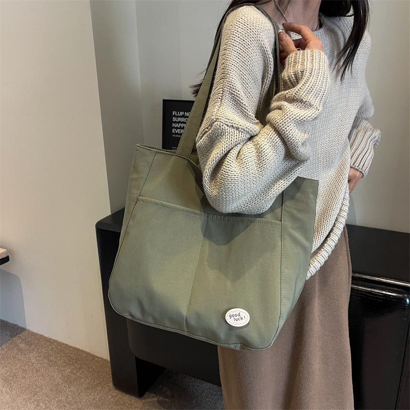 Studentská třída Velkokapacitní přenosná taška Dámská plátěná taška přes rameno