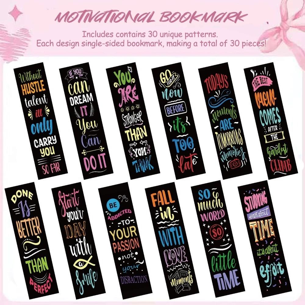 24/30PCS Set Aesthetic Stationery Paper Bookmark Reading Book Clip  Reading Accessory