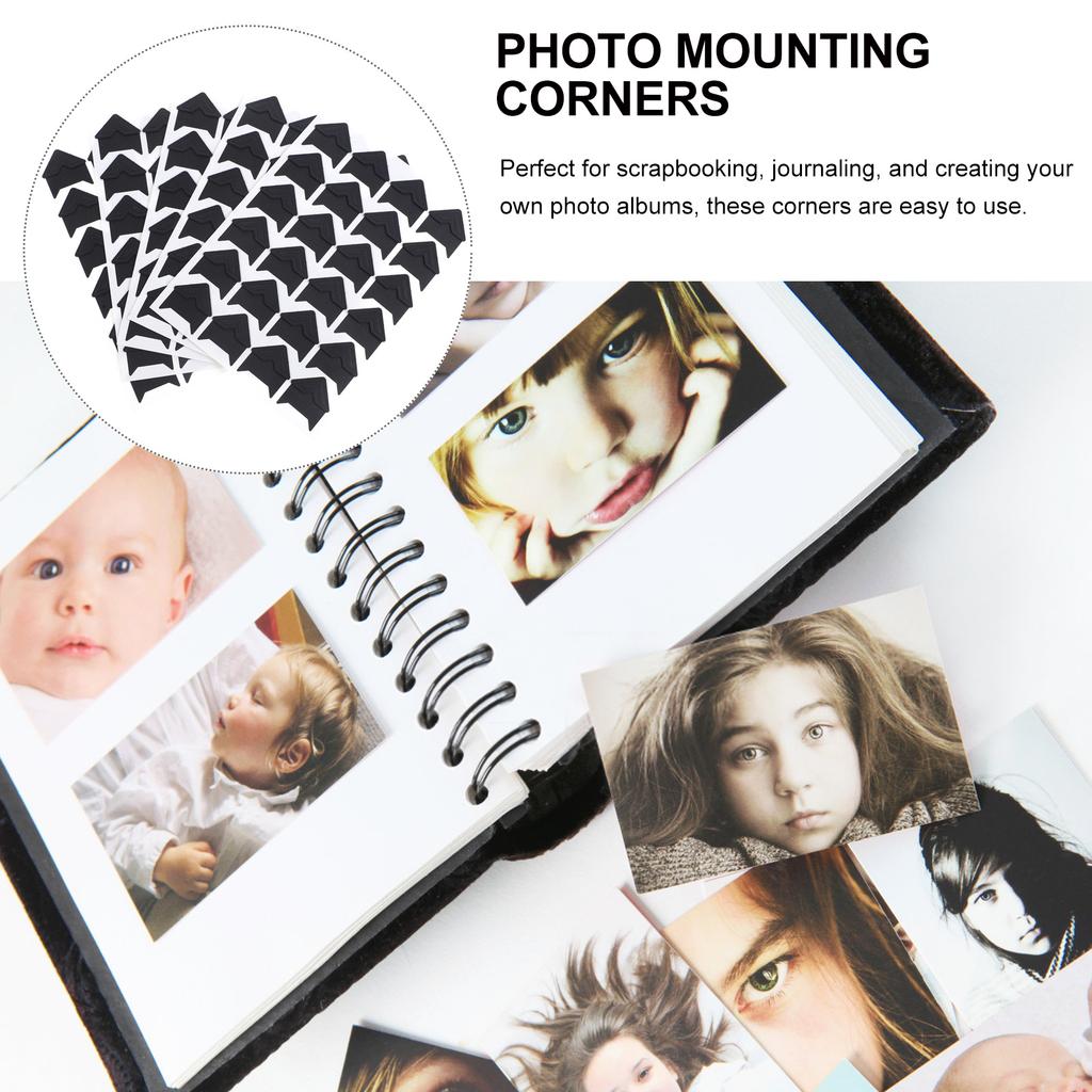 10 Sheets Scrapbook Corners Adhesive Photo Album Mounts for Journal Diary Organizer Picture Frames Sticker Storage Book