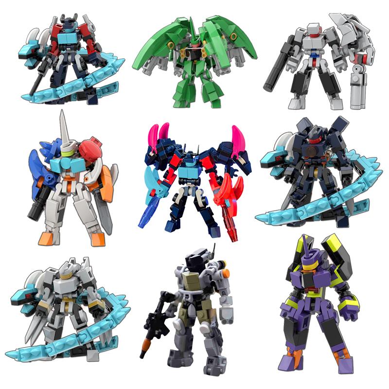 Blocuri de construcție Mecha exoschelet, particule mici, model de asamblare robot de luptă în miniatură, cadou pentru băieți și fete, jucărie pentru copii