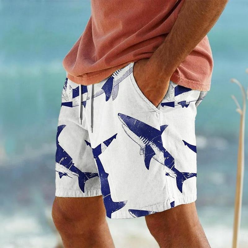 Summer Men's Lightweight Breathable 3D Printed Beach Shorts Summer Casual Swimwear for Outdoor Activities