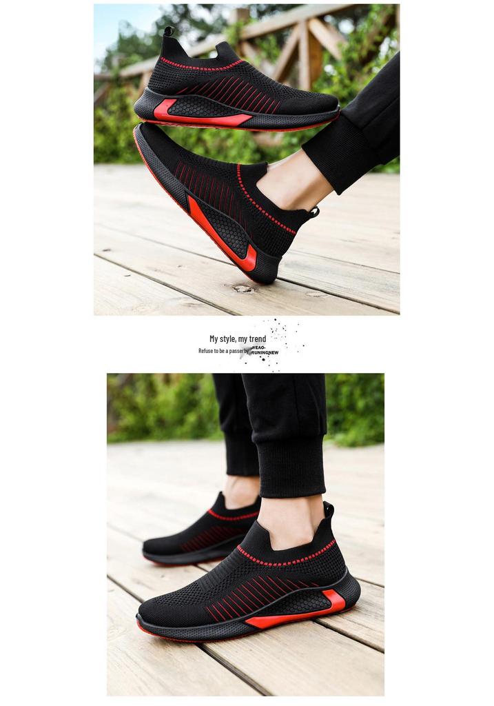 Men's Korean Style Slip-on Casual Shoes - Breathable, Soft Sole, Large Size, Trendy Sports Design