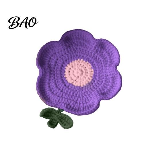 Condensation Coaster Crochet Flower Coasters, Handmade Knitted Heat Resistant Cup Mats Table Placemats, Decorative Doilies for Tabletop Protection,