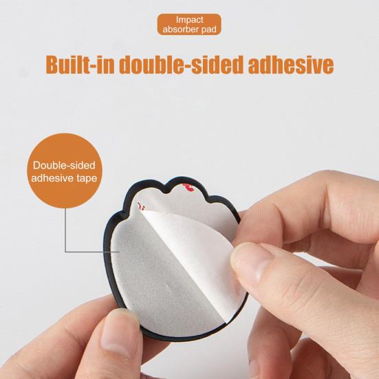1/4Pcs 3D Cat Paw Wall Bumper Self-Adhesive Door Stopper Wall Protector Door Handle Wall Guard Shield Anti-collision Silencer Pad Buffer Sticker