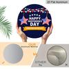 2D Flat, 1pc Round "Happy Independence Day" Aluminum Hanging Sign, Patriotic USA Flag Star Bunting Design, Rustic 4th of July Metal Wall Decor