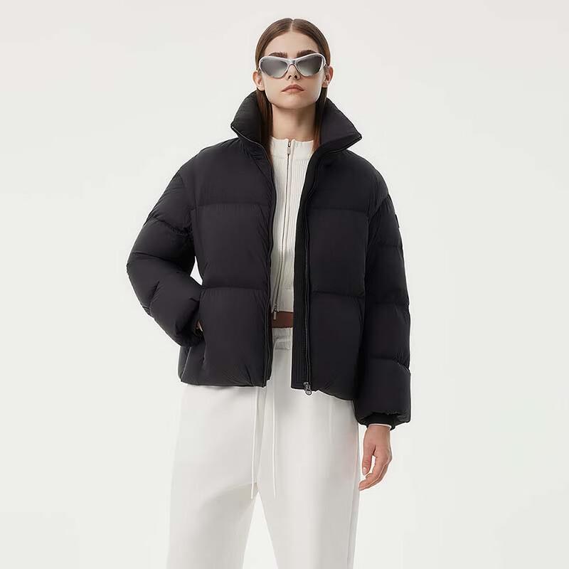 Tanboer Women's Short Stand Collar Puffer Down Jacket