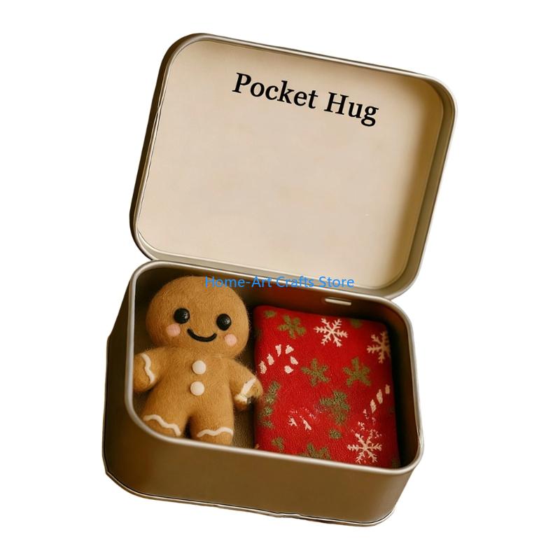 Y3NA Christmas Fabric Pocket Hug Decorative Gift Bag For Festival Home Holiday Party Decorations Seasonal Ornament