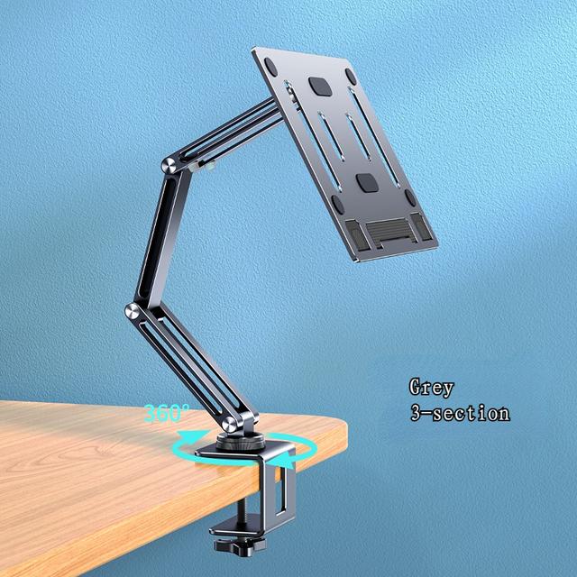 

Подставка для ноутбука из алюминиевого сплава с зажимом, держатель для планшета, держатель для книг, настольная подставка, вращающаяся на 360°, регулируемая по высоте зелёный