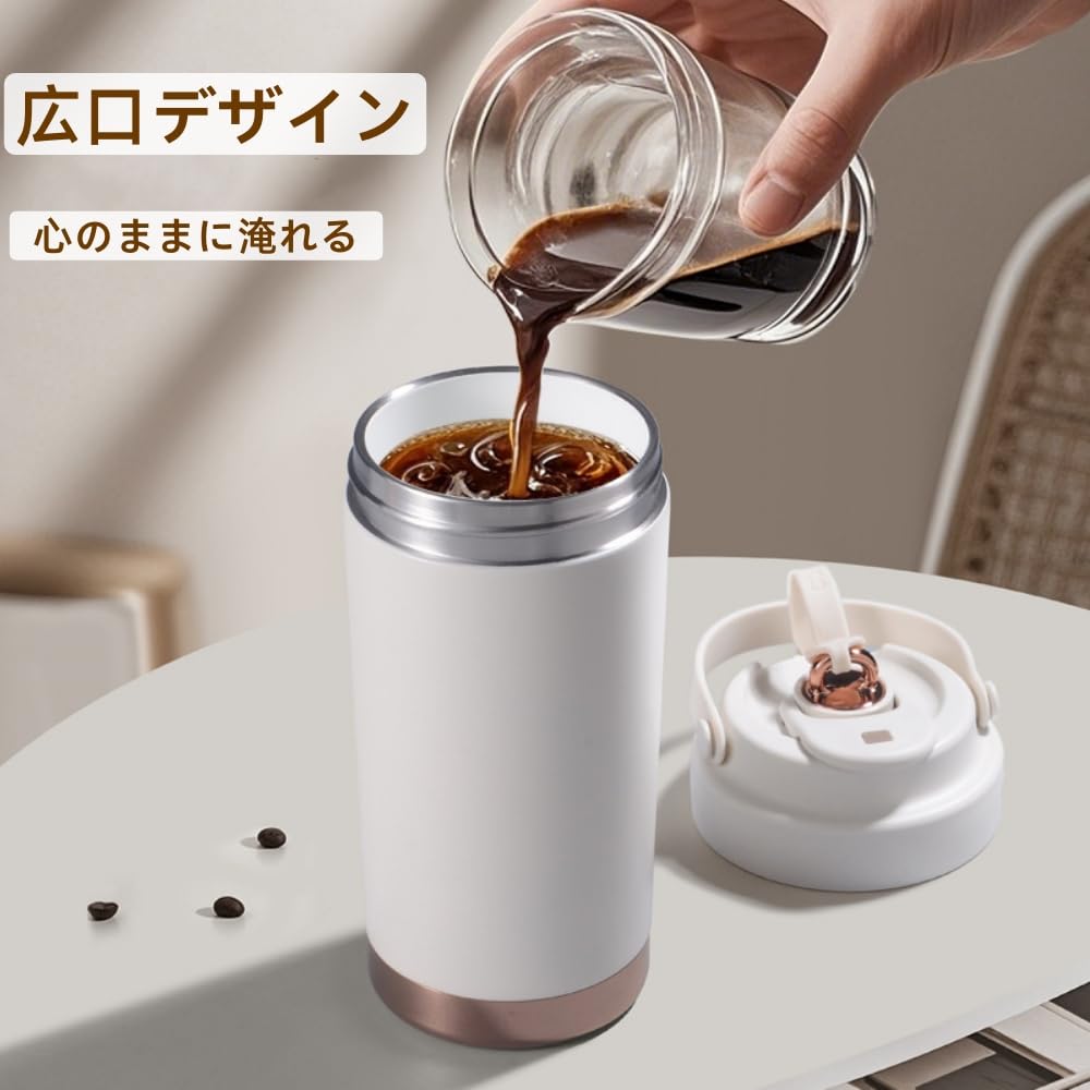 500ml insulated water stainless with straw and suitable for coffee and carbonated easy to for and children ceramic-coated kettle, steel, handle,