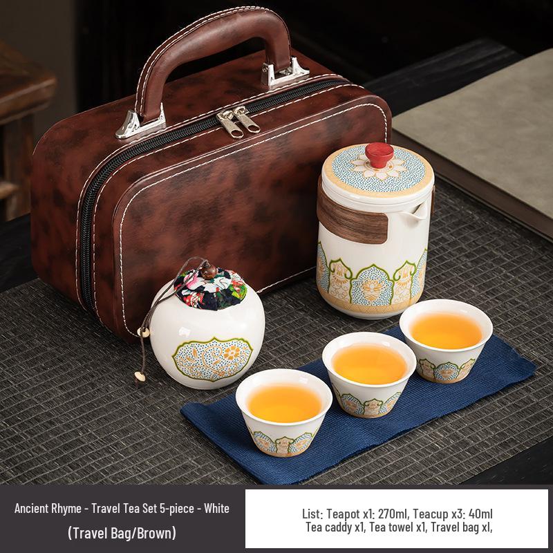 Portable Kung Fu Tea Set for Travel, Camping, and Business Gifts with Logo