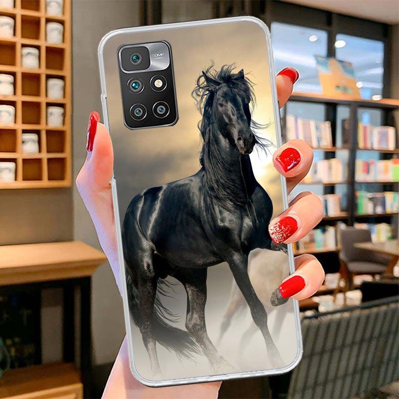Animal Black Horse Cover Phone Case For Xiaomi Poco F7 Ultra X7 X6 X5 Pro M7 Redmi 15C 15 13C 13 12C 12 10C 10 9A 9C 9T 9 Shell
