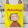 Cartoon C-Curious George Throw Flannel Blanket Perfect for Sofa Office Bed Travel Sleep Read Relax Camping four season use