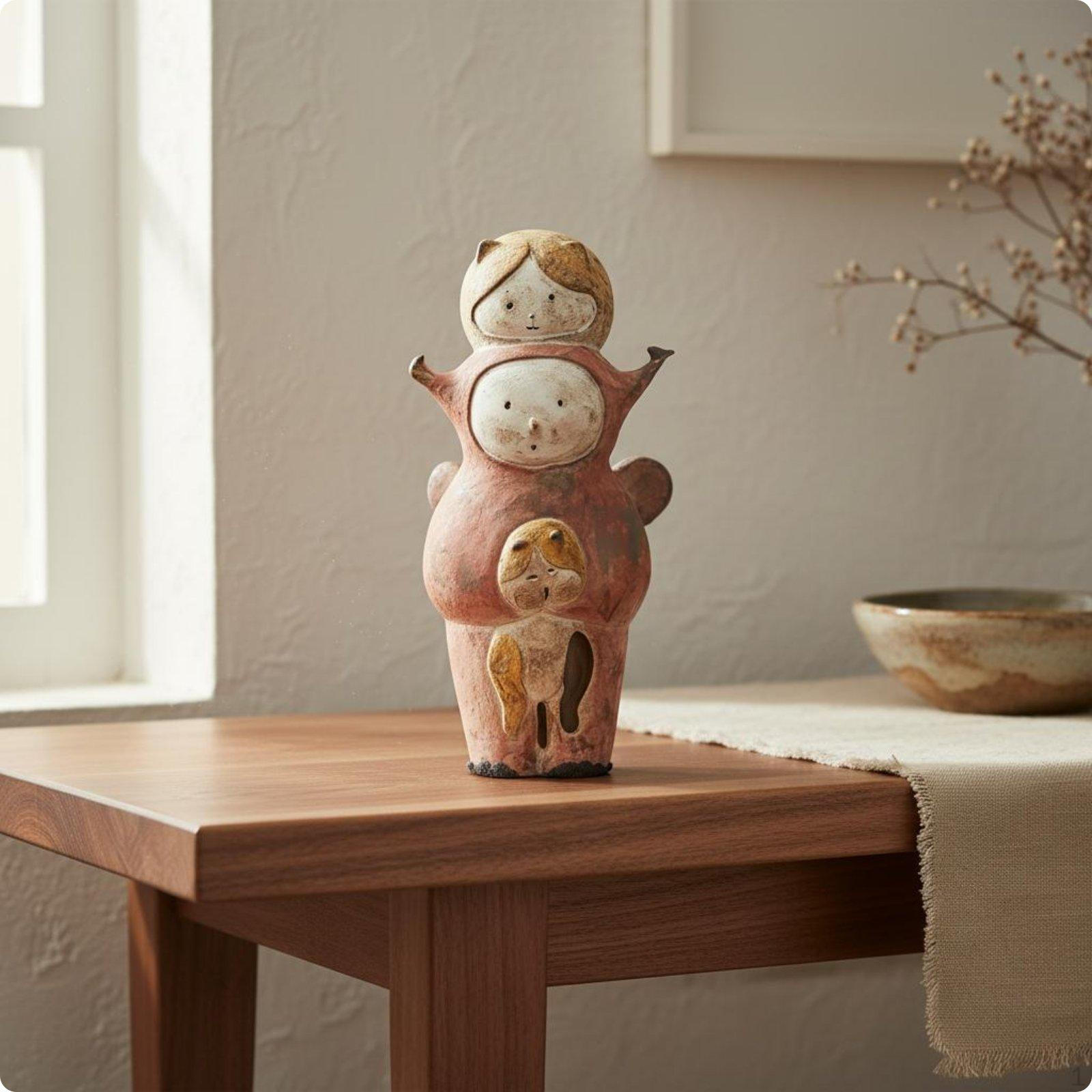 Artistic Imperfection Sculpture Rustic HandPainted Figurine Art Decoration Animal Statue for