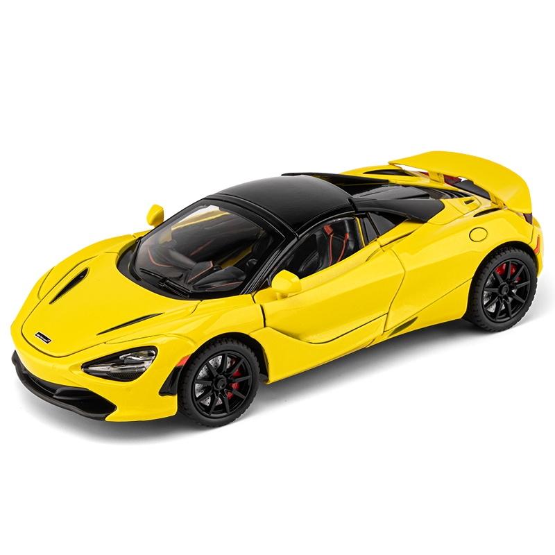 1/24 McLaren 720S Druckguss-Spielzeugauto, Miniatur-Cabrio-Modell, Pullback, Sound & Licht, Sammlung, Geschenk für Jungen und Kinder